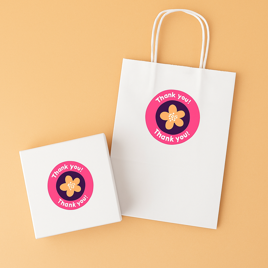 Flower Thank you stickers