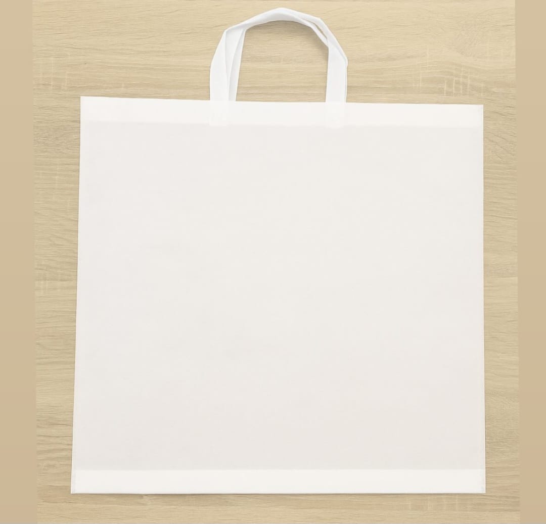 White fabric bags with external handle size 40x50 (price for pack of 25 bags)