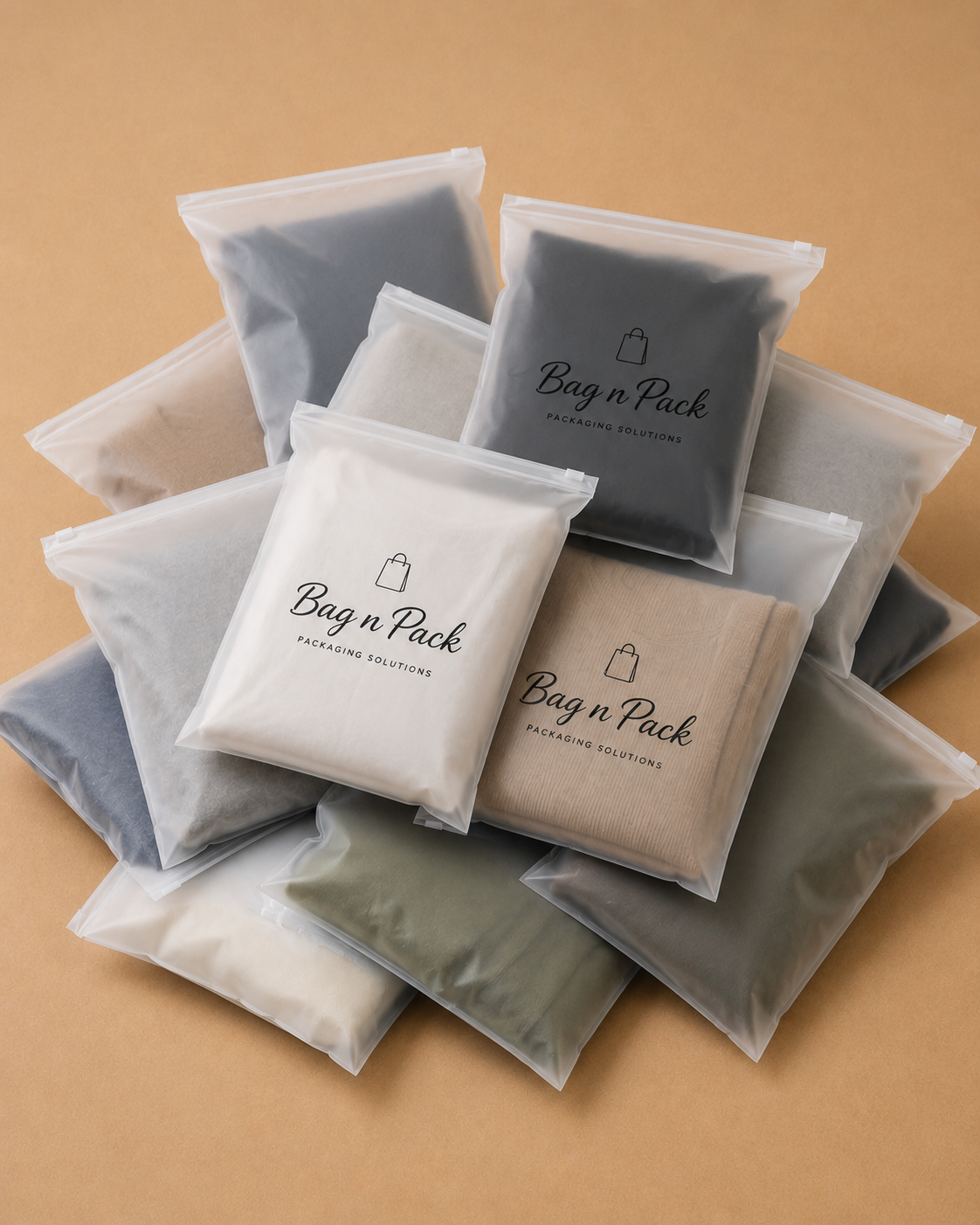 Frosted ziplock bags أكياس ملابس بسوسته