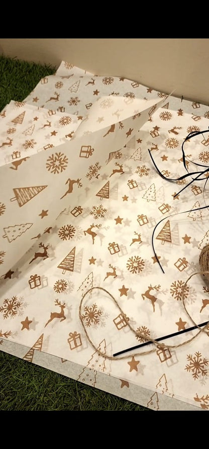 Christmas printed parchment paper (Pack of 25 sheets)