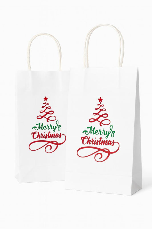 White Xmas paper bags