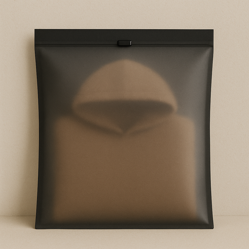 Frosted ziplock bags 1 side black and 1 side frosted أكياس ملابس وجه أسود ووجه مصنفر