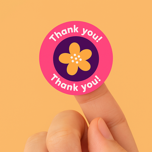 Flower Thank you stickers