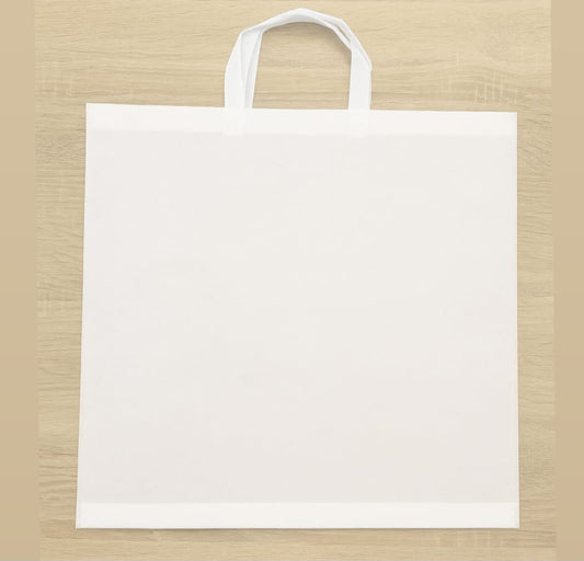 White fabric bags with external handle size 40x50 (price for pack of 25 bags)