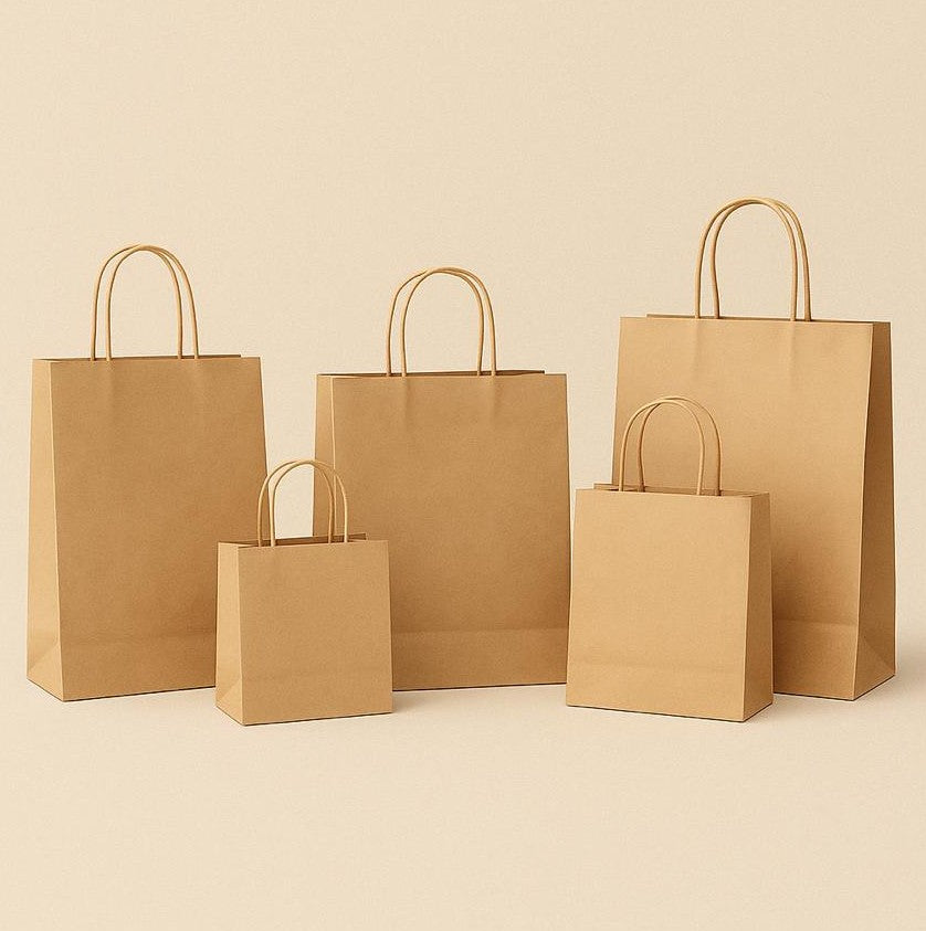 Brown Kraft Bags With Hand (price for pack of 25)