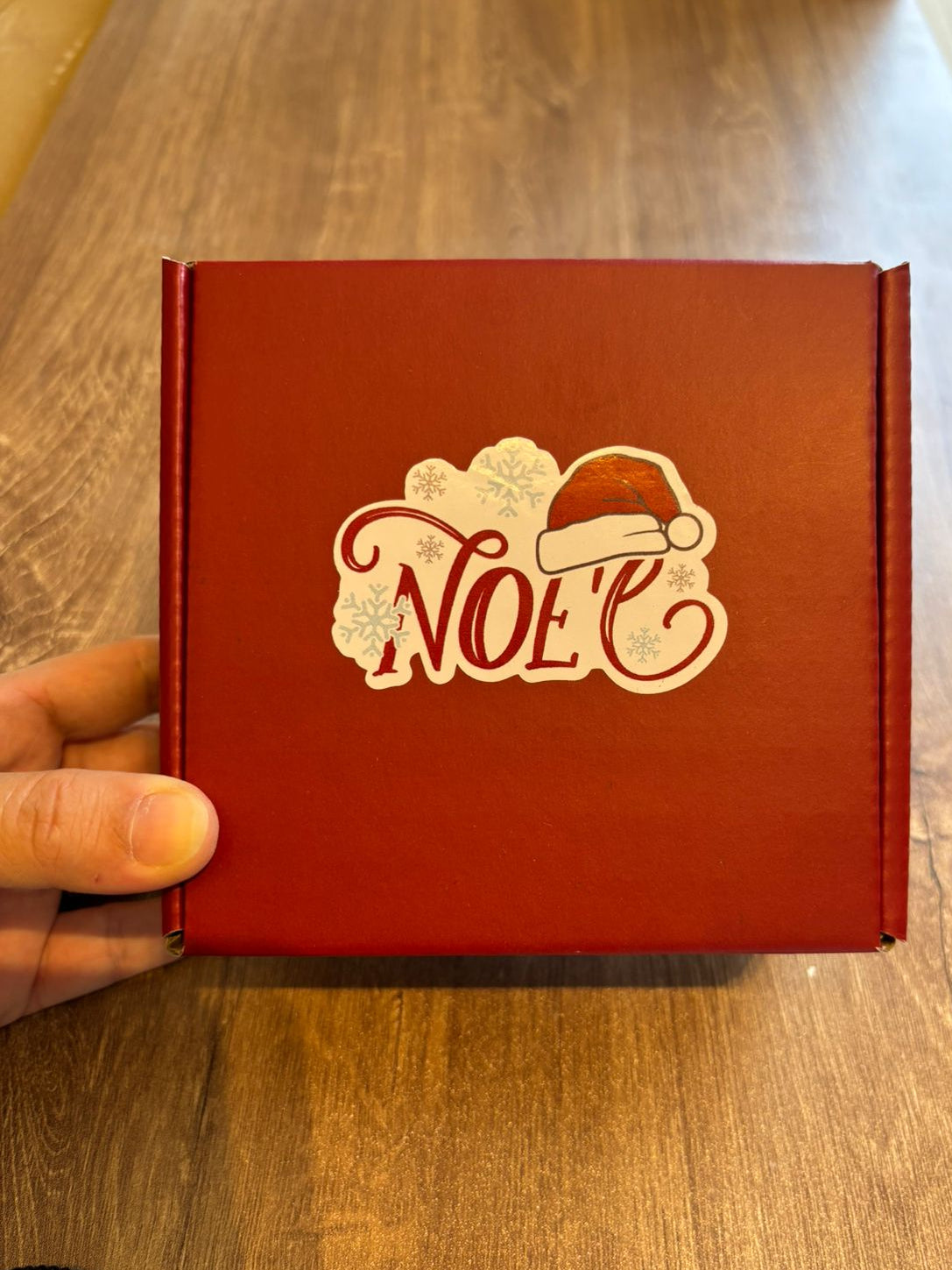 Christmas red box with Noel sticker size 12x12x7