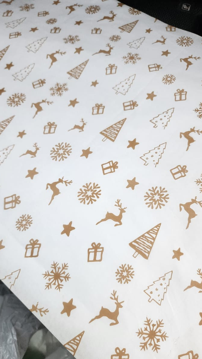 Christmas printed parchment paper (Pack of 25 sheets)