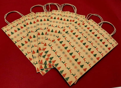 Christmas kraft  bags size 22x38 (pack of 10 bags)