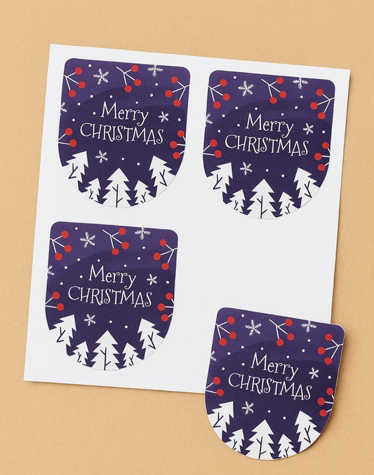 Purple Christmas stickers( pack of 10)