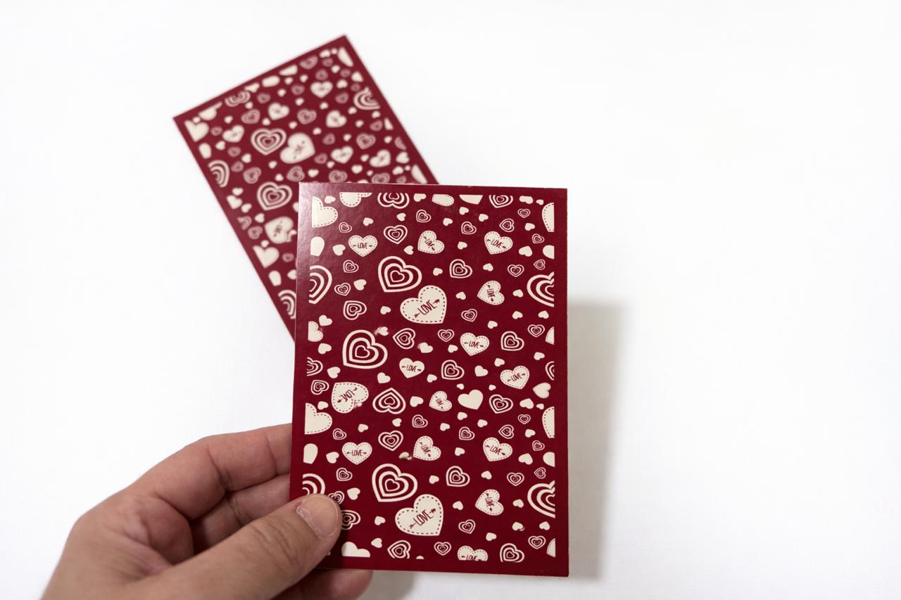 Dark red hearts stickers (pack of 11)