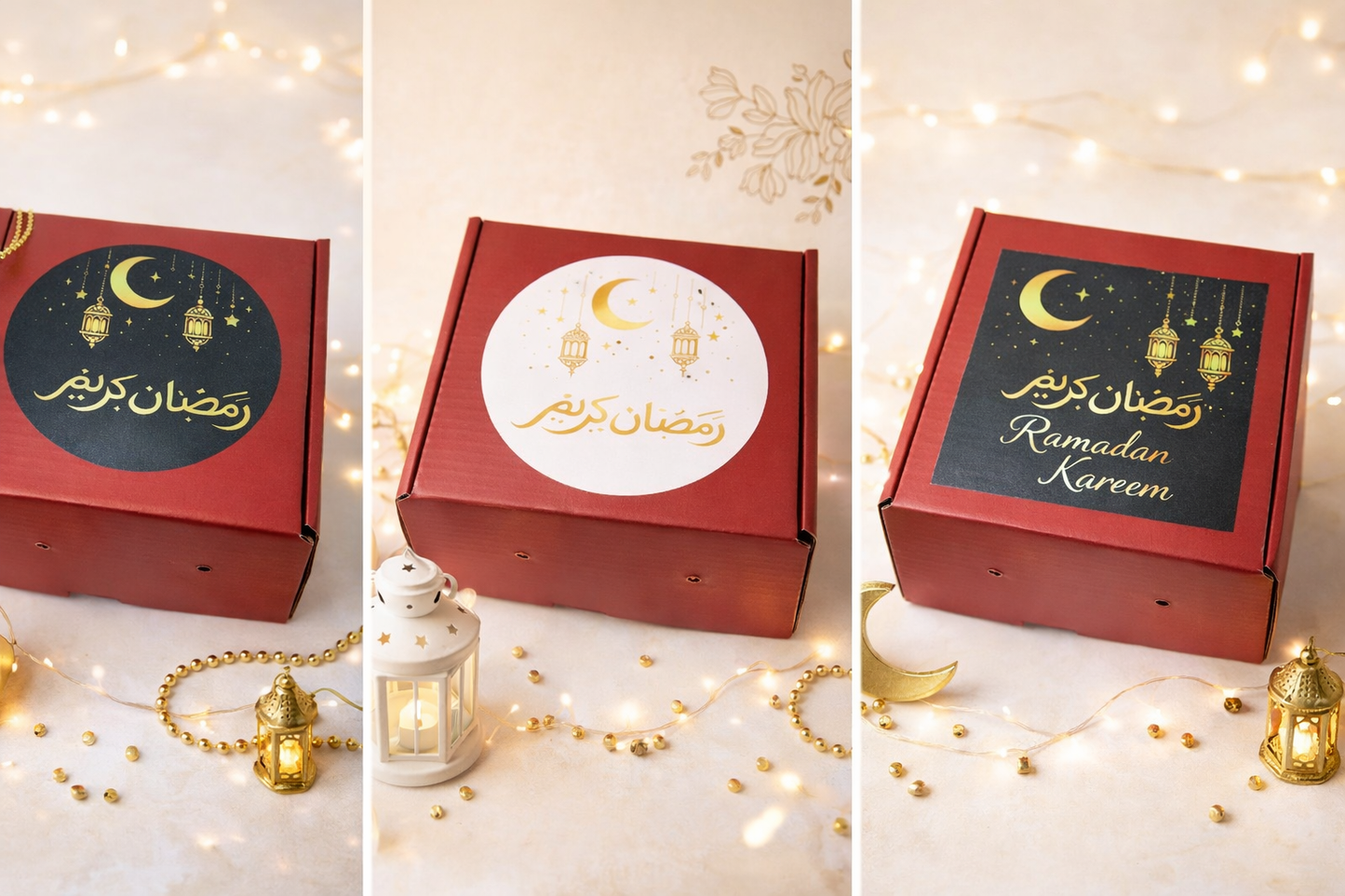 صندوق أحمر + ملصق رمضان
